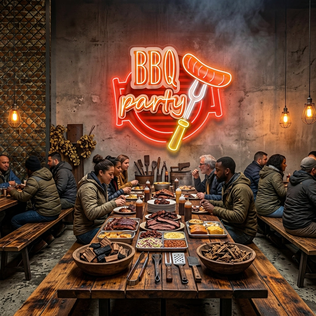 Personalised BBQ Grilling Name Artwork Led Neon Sign Light