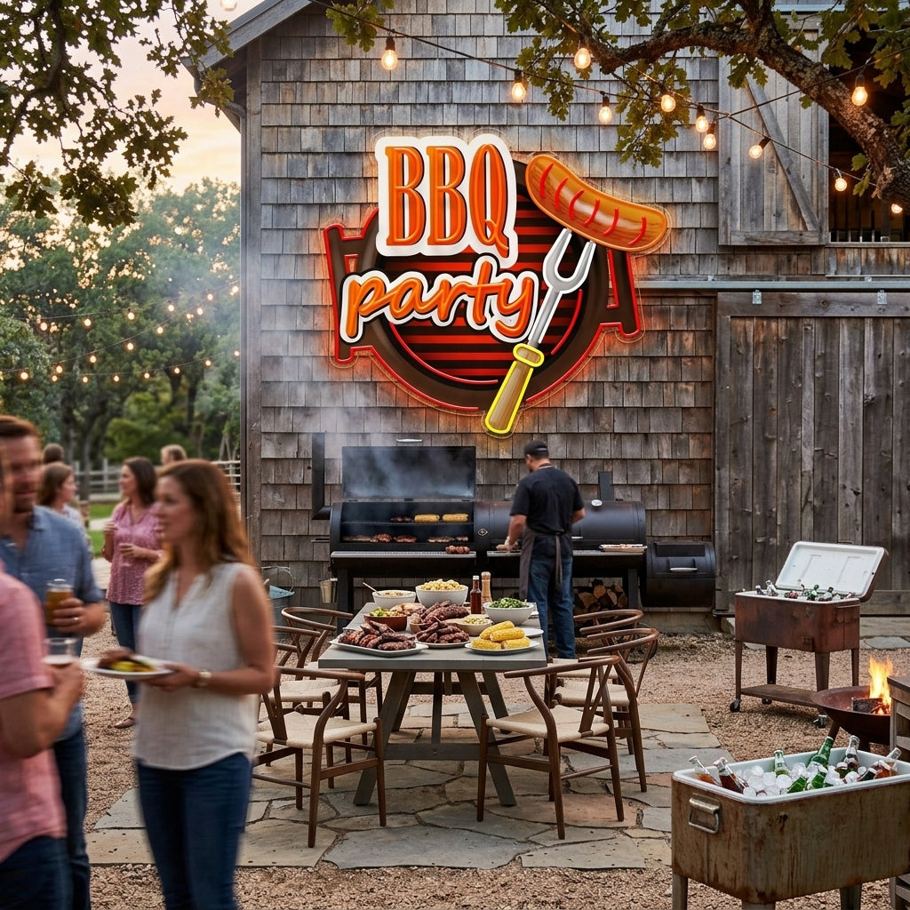 Personalised BBQ Grilling Name Artwork Led Neon Sign Light