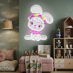 Personalized Baby Rabbit Girl Gift For Kids Artwork Led Neon Sign Light