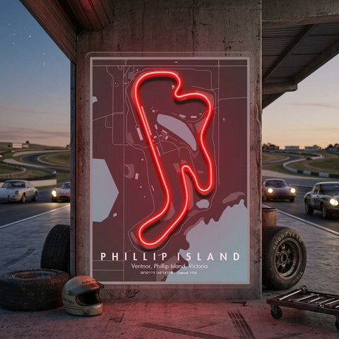 Phillip Island F1 Circuit LED Neon Sign Light Pop Art