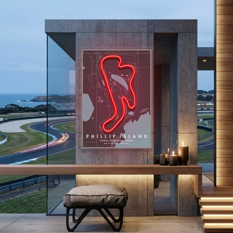 Phillip Island F1 Circuit LED Neon Sign Light Pop Art