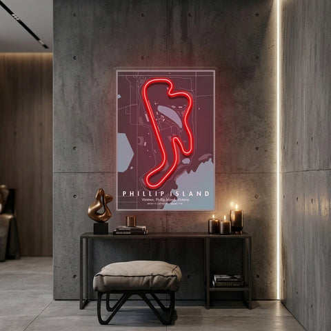 Phillip Island F1 Circuit LED Neon Sign Light Pop Art