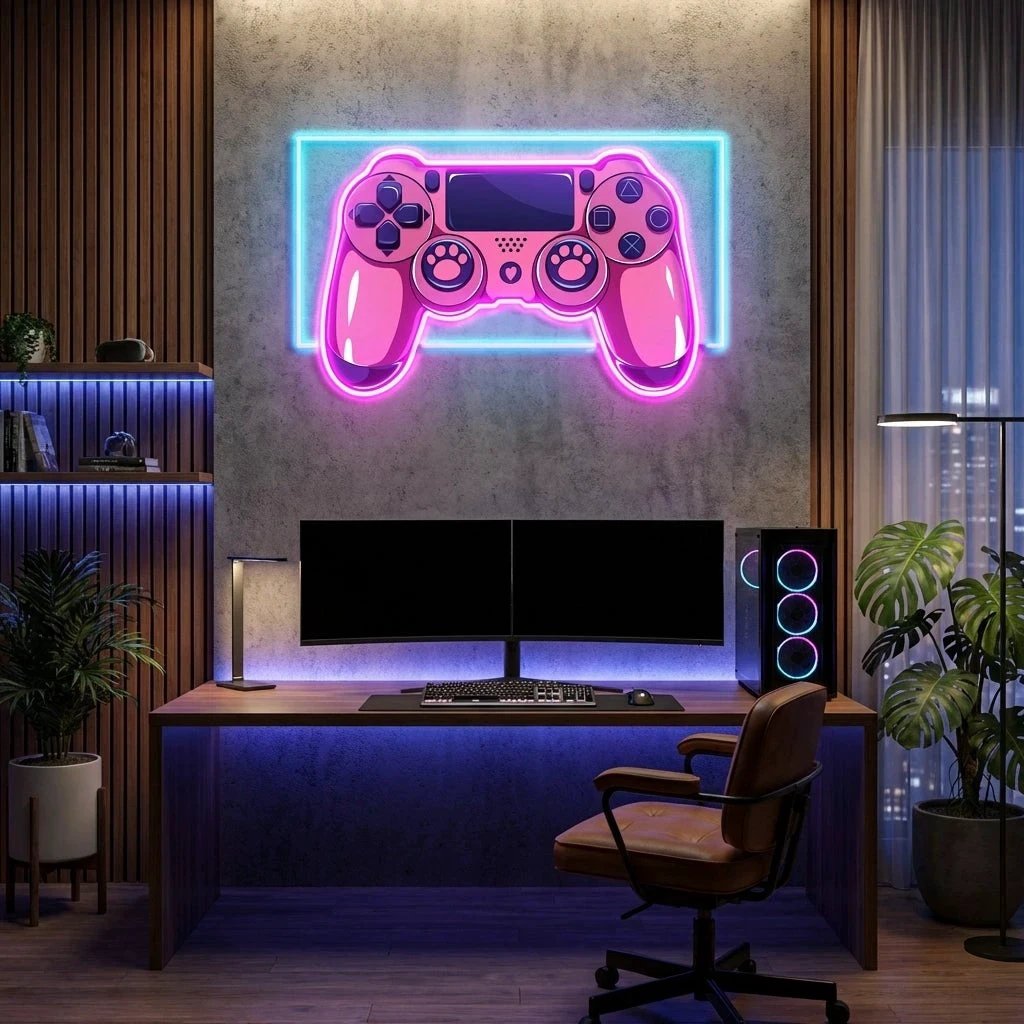 Pink Controller Art Work Led Neon Sign Light