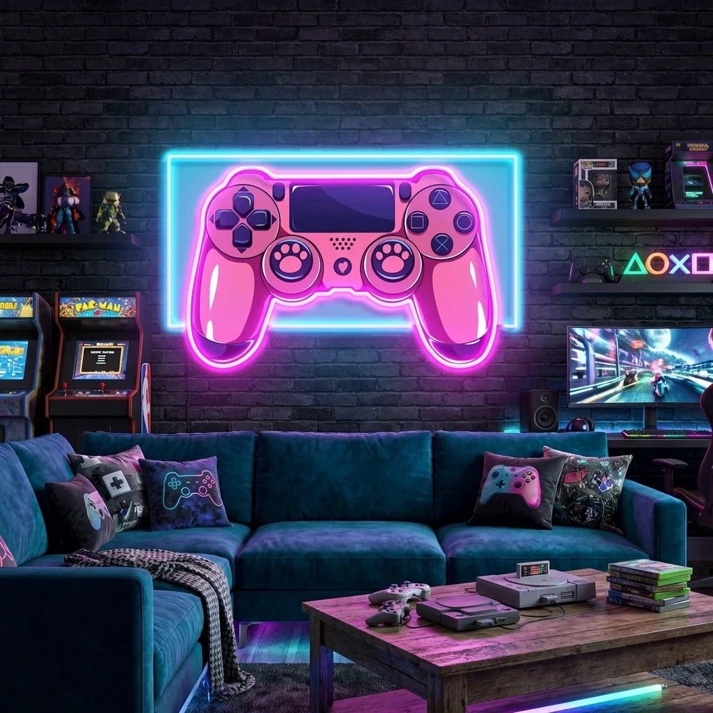 Pink Controller Art Work Led Neon Sign Light