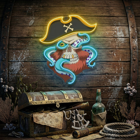 Pirate Captain Skull LED Neon Sign Light Pop Art