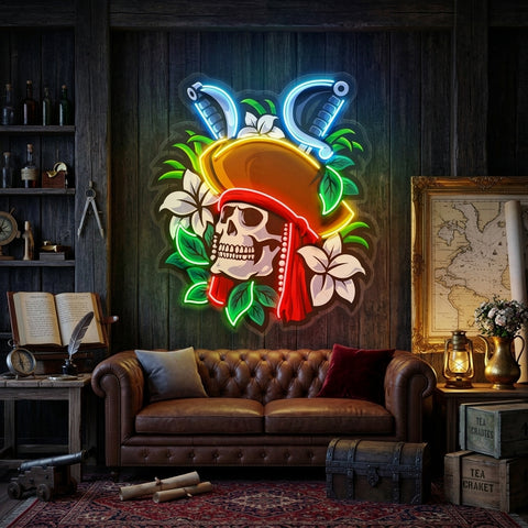 Pirate Skeleton LED Neon Sign Light Pop Art