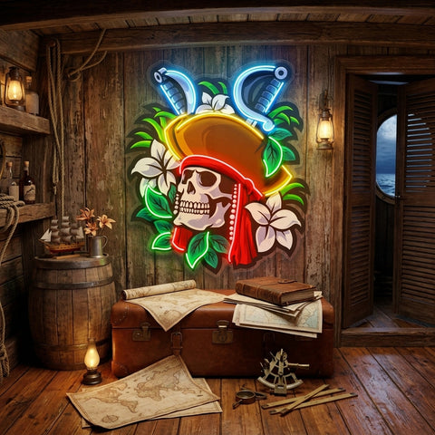 Pirate Skeleton LED Neon Sign Light Pop Art