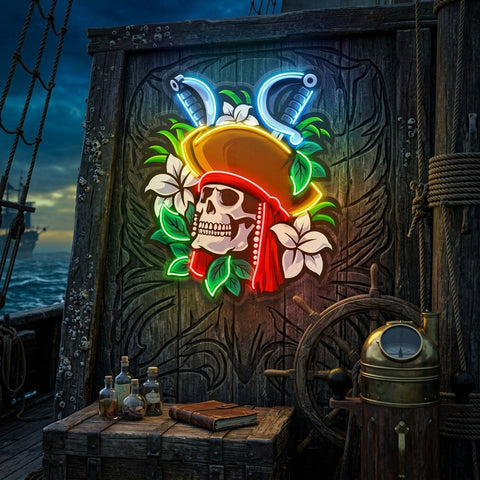 Pirate Skeleton LED Neon Sign Light Pop Art