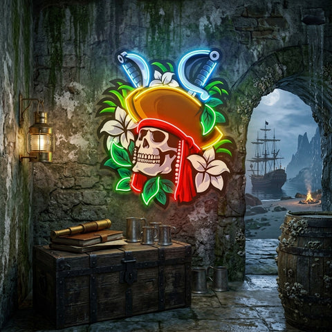 Pirate Skeleton LED Neon Sign Light Pop Art