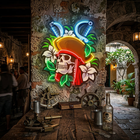 Pirate Skeleton LED Neon Sign Light Pop Art