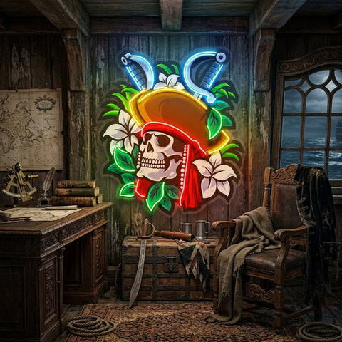 Pirate Skeleton LED Neon Sign Light Pop Art