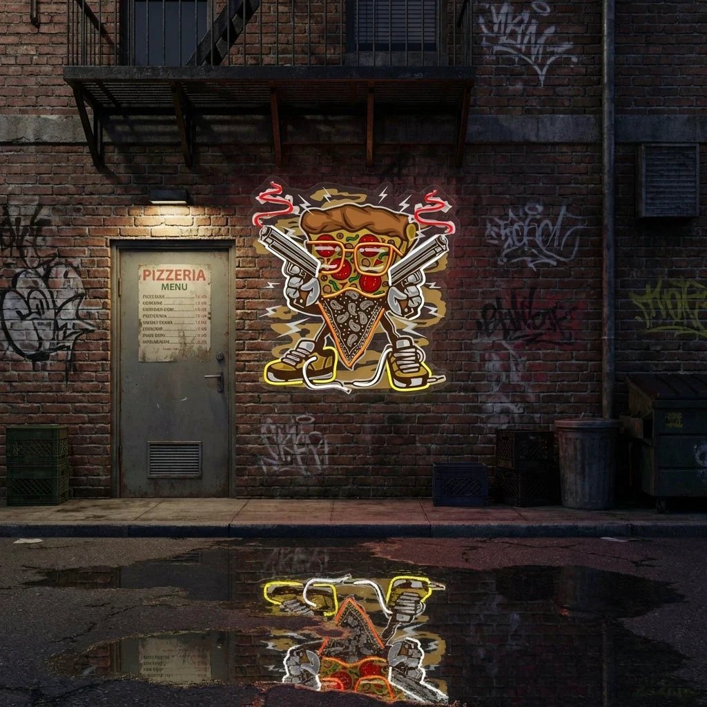 Pizza Gangster Artwork Led Neon Sign Light