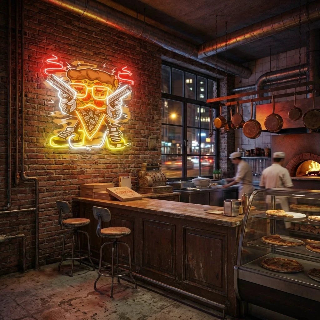 Pizza Gangster Artwork Led Neon Sign Light