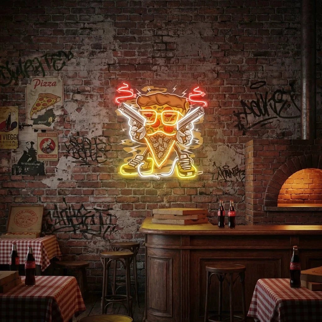 Pizza Gangster Artwork Led Neon Sign Light