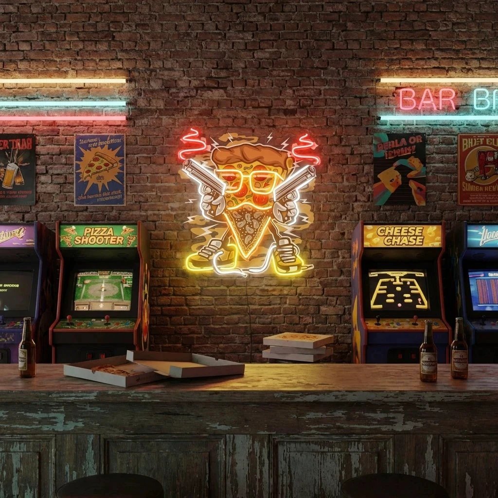 Pizza Gangster Artwork Led Neon Sign Light