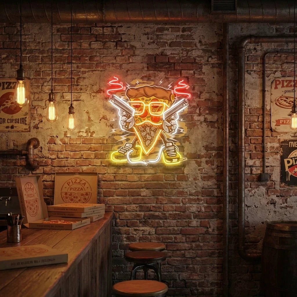 Pizza Gangster Artwork Led Neon Sign Light
