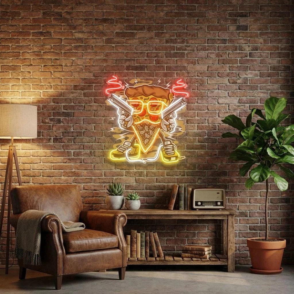 Pizza Gangster Artwork Led Neon Sign Light