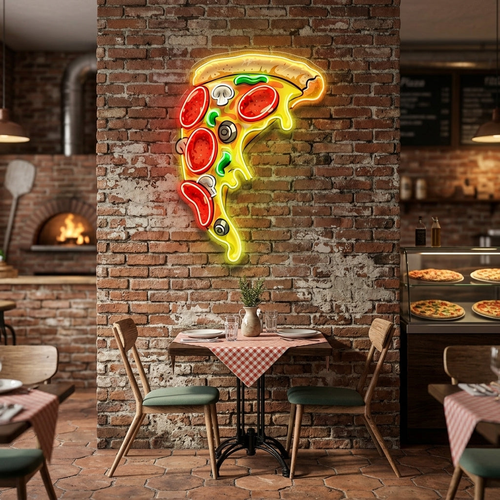 Pizza Licious Slice LED Neon Sign Light Pop Art