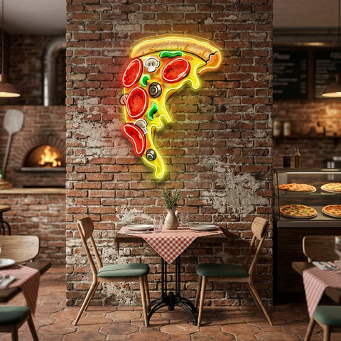 Pizza Licious Slice LED Neon Sign Light Pop Art
