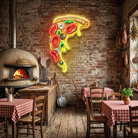 Pizza Licious Slice LED Neon Sign Light Pop Art