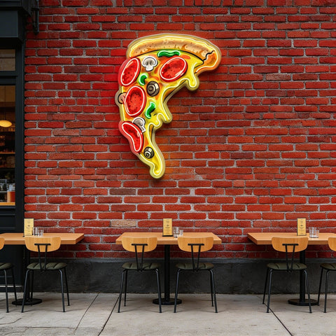 Pizza Licious Slice LED Neon Sign Light Pop Art