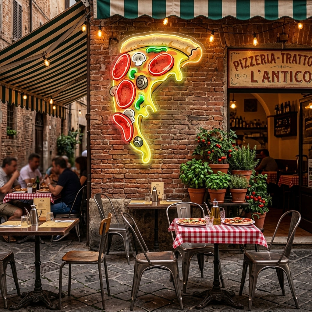 Pizza Licious Slice LED Neon Sign Light Pop Art