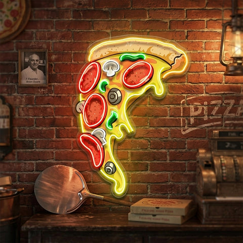 Pizza Licious Slice LED Neon Sign Light Pop Art