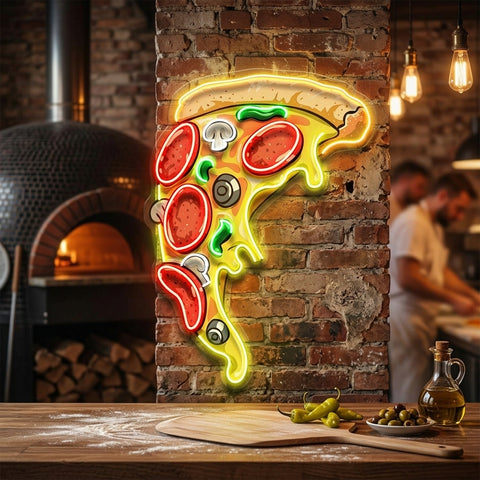 Pizza Licious Slice LED Neon Sign Light Pop Art
