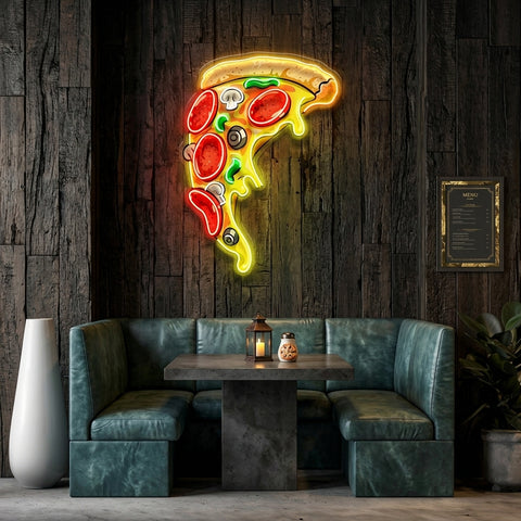 Pizza Licious Slice LED Neon Sign Light Pop Art