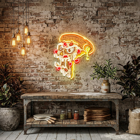 Pizza Monsters LED Neon Sign Light Pop Art
