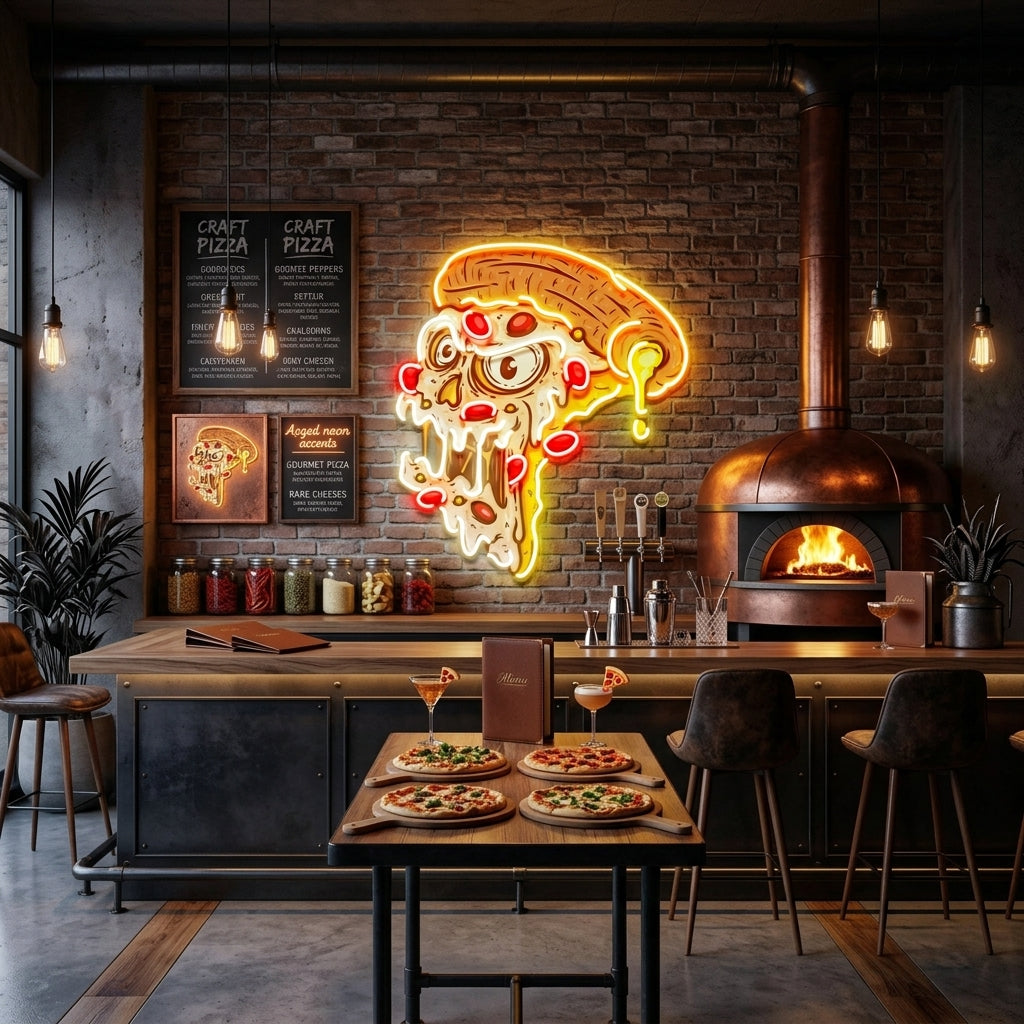 Pizza Monsters LED Neon Sign Light Pop Art
