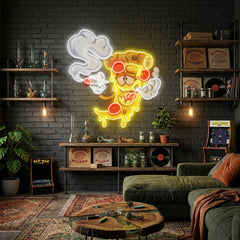 Pizza Slice Cartoon Artwork Led Neon Sign Light