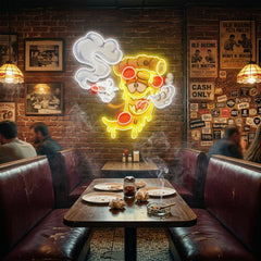 Pizza Slice Cartoon Artwork Led Neon Sign Light