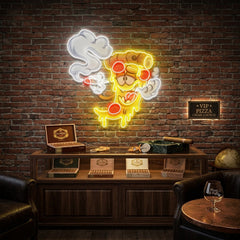 Pizza Slice Cartoon Artwork Led Neon Sign Light