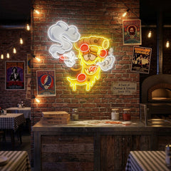 Pizza Slice Cartoon Artwork Led Neon Sign Light