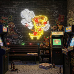 Pizza Slice Cartoon Artwork Led Neon Sign Light