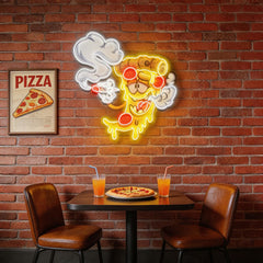 Pizza Slice Cartoon Artwork Led Neon Sign Light