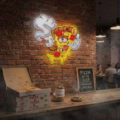 Pizza Slice Cartoon Artwork Led Neon Sign Light
