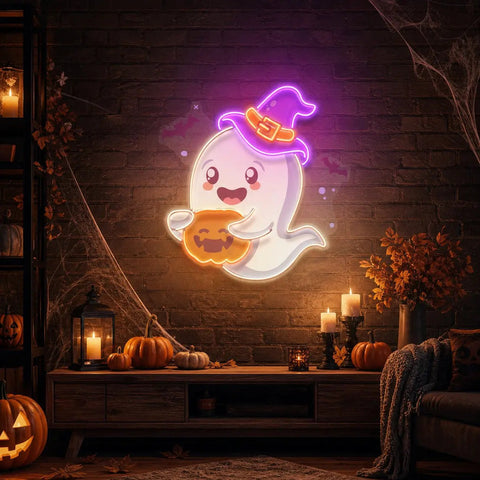 Playful Ghost Floating LED Neon Sign Light Pop Art