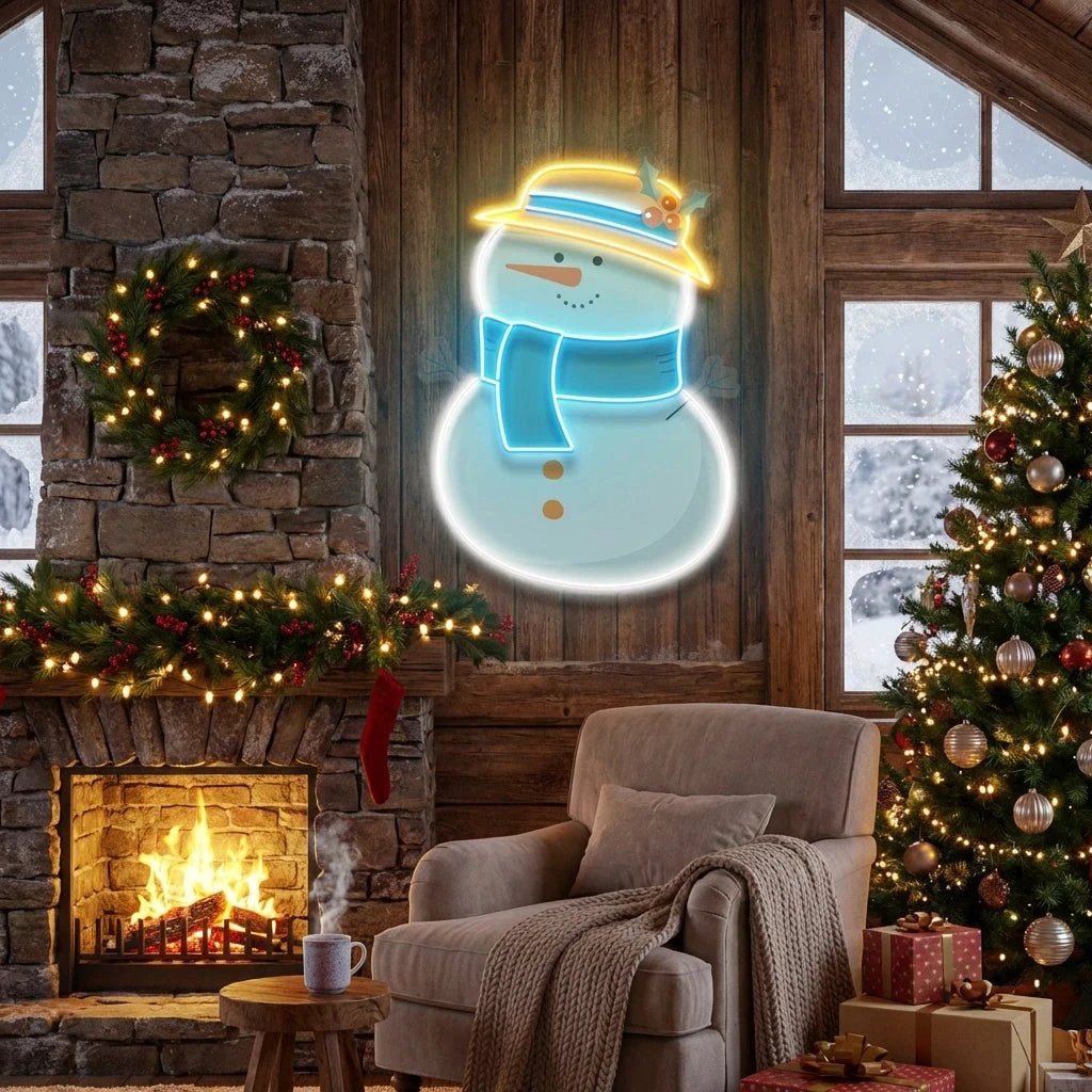 Plump Snowman Art Work Led Neon Sign Light