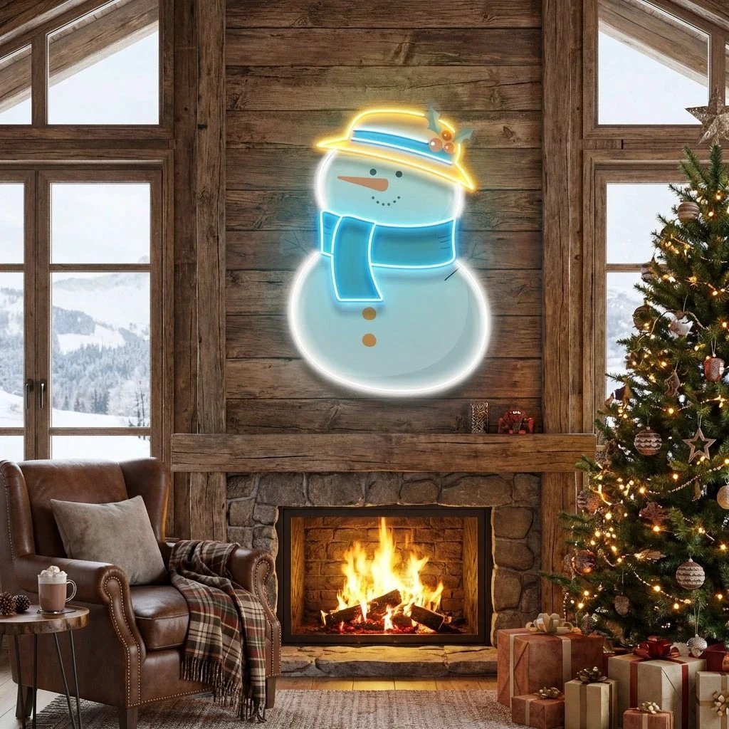 Plump Snowman Art Work Led Neon Sign Light