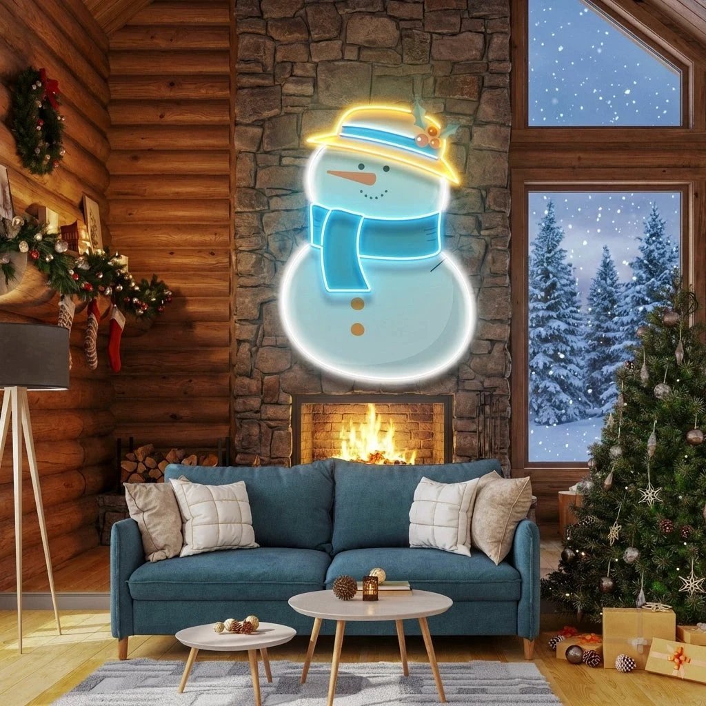 Plump Snowman Art Work Led Neon Sign Light