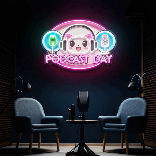 Podcast Day Special Artwork Led Neon Sign Light