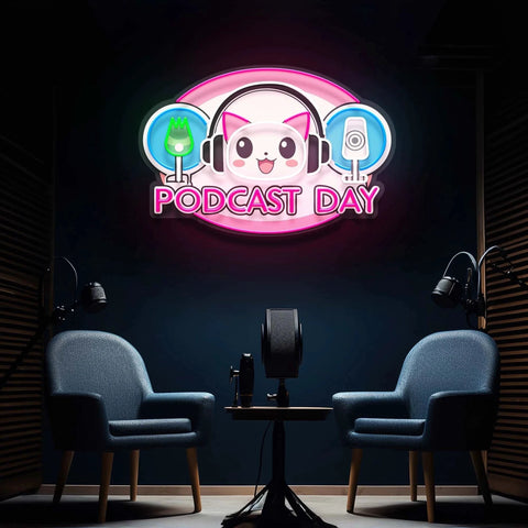 Podcast Day Special Artwork Led Neon Sign Light