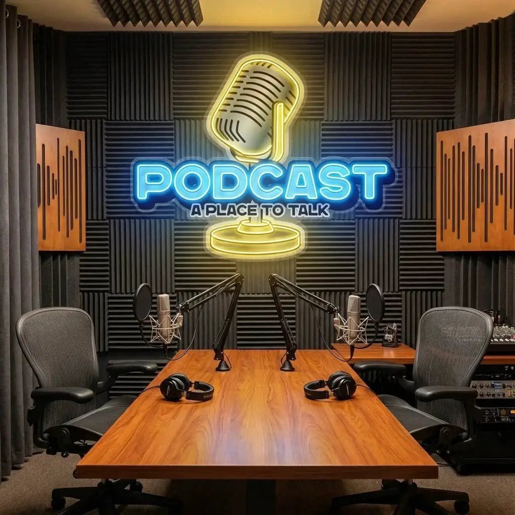 A Place to Talk Podcast Led Neon Sign Artwork – multicolor – view 9