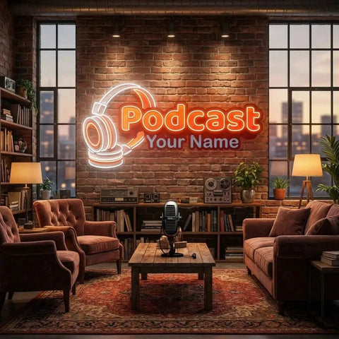 Custom Name Podcast Studio LED Neon Sign Artwork