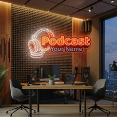 Custom Name Podcast Studio LED Neon Sign Artwork