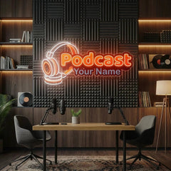 Custom Name Podcast Studio LED Neon Sign Artwork