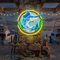 Pointed Fish In Round Frame LED Neon Sign Light Pop Art
