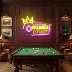 Pool Billiards Rec Room Decor Artwork Led Neon Sign Light